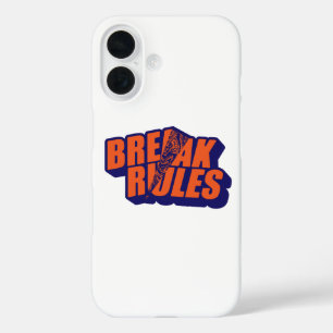 Retro "Break Rules" Motivational iPhone 16 Case