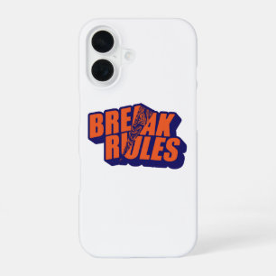 Retro "Break Rules" Motivational iPhone 16 Case
