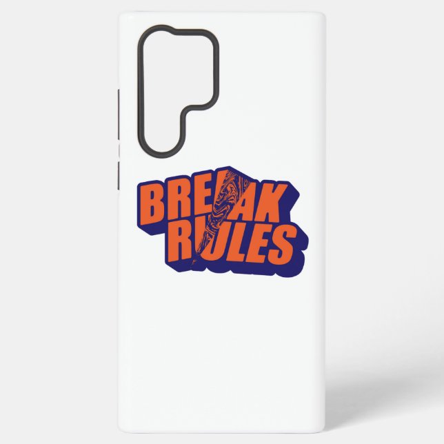 Retro "Break Rules" Motivational Samsung Galaxy S22 Ultra Case (Back)