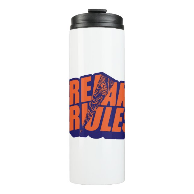 Retro "Break Rules" Motivational Thermal Tumbler (Front)
