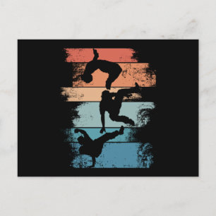 Retro Breakdancing Men Boy Dancer Postcard