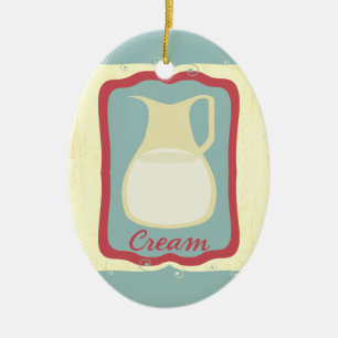 Retro breakfast cream pitcher Christmas ornament