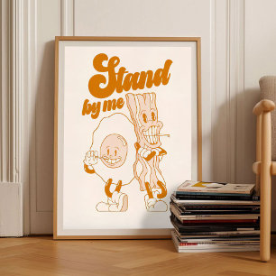 Retro Breakfast Print Vintage Diner Illustration 