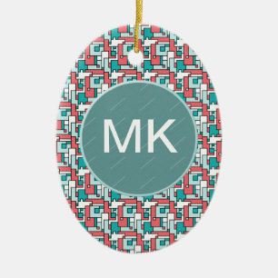 Retro Brick Pattern Ceramic Ornament