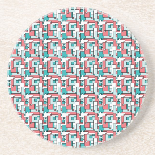 Retro Brick Pattern Coaster (Front)