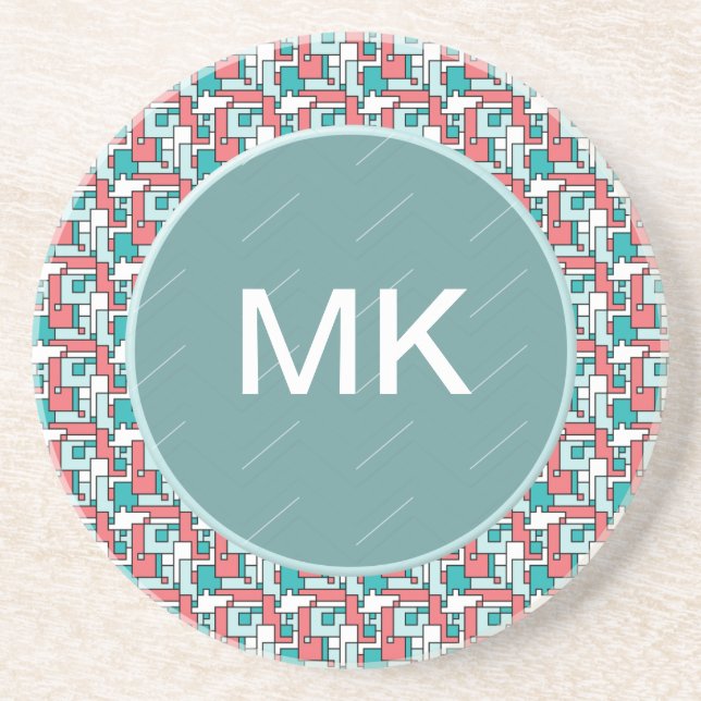 Retro Brick Pattern Coaster (Front)