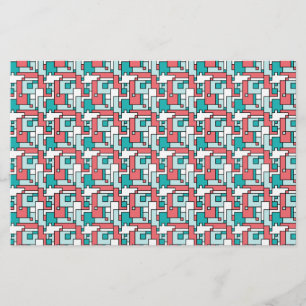 Retro Brick Pattern Stationery