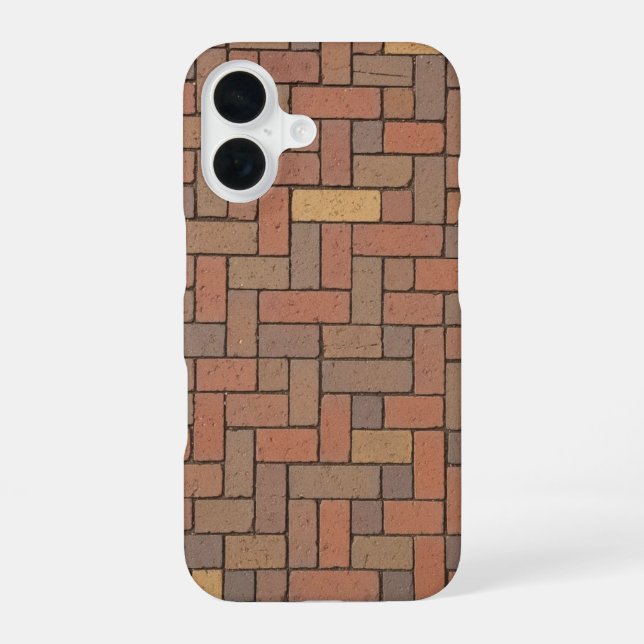 Retro Brick Sidewalk iPhone 16 Case (Back)