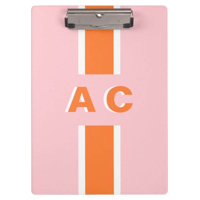 Retro Bridal Party Girl Personalized Monogram Clipboard (Front)
