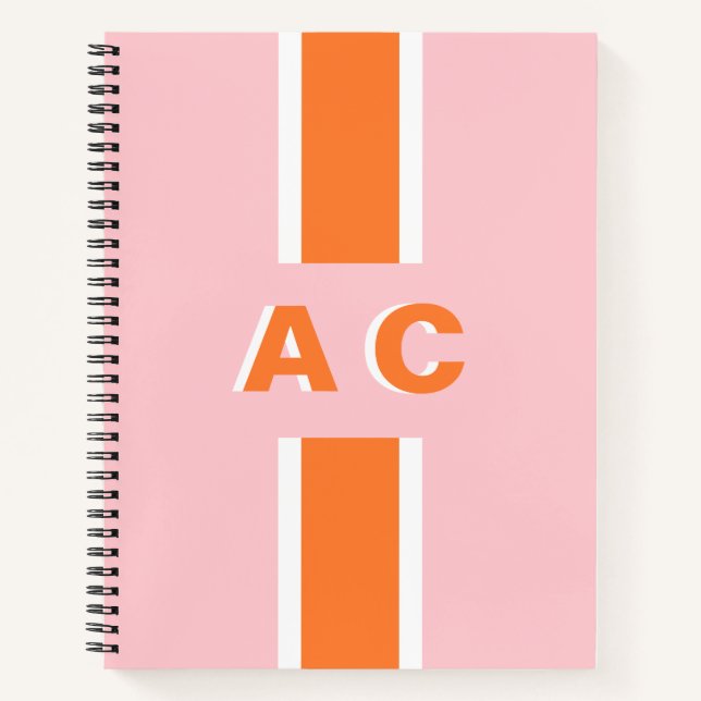 Retro Bridal Party Personalized Monogram  Notebook (Front)