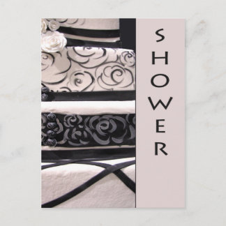 Retro bridal shower postcard invitation