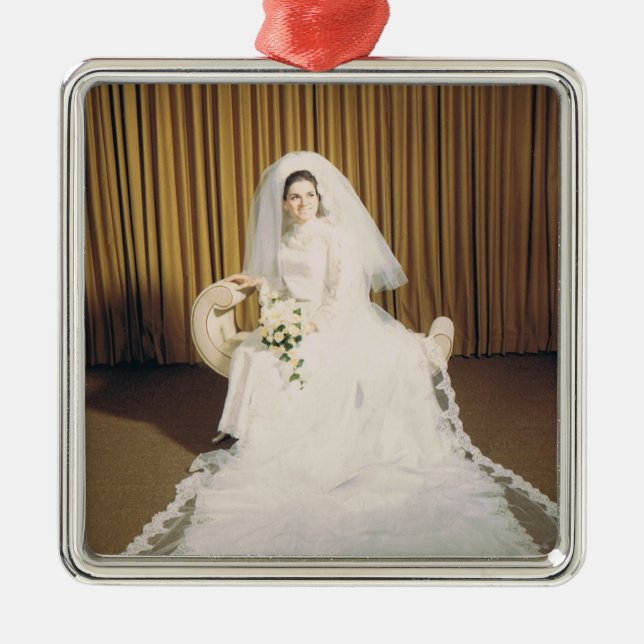 Retro Bride Metal Ornament (Front)
