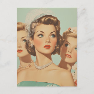 Retro Bridesmaids in Style Postcard