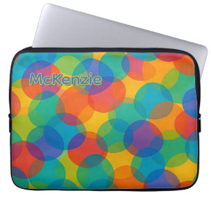 Retro Bright Colors Amorphous Shapes Art Pattern Laptop Sleeve