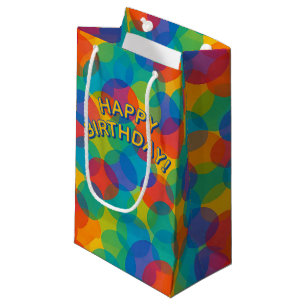 Retro Bright Colours Amorphous Shapes Art Pattern Small Gift Bag