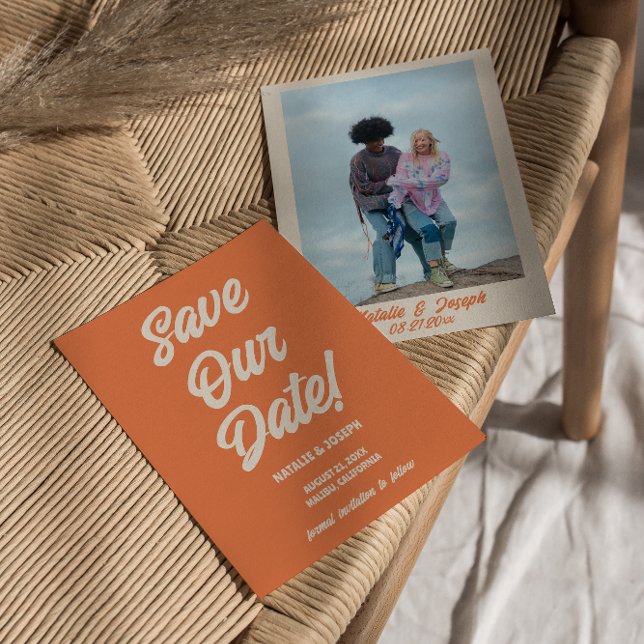 Retro Bright Funky Bold Modern Unique Wedding Save The Date (Creator Uploaded)