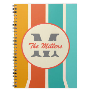 Retro Bright Summer Monogram Notebook