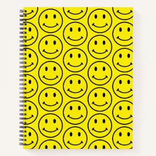 Retro Bright Yellow Smile Face Notebook