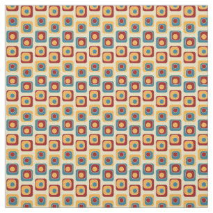 Retro Brightly Coloured Squares Fabric