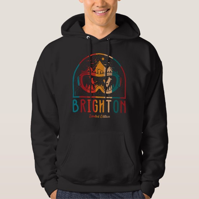 Retro Brighton Mountain Ski  Hoodie (Front)