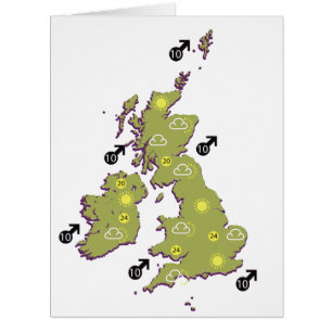 Retro British Isles weather map