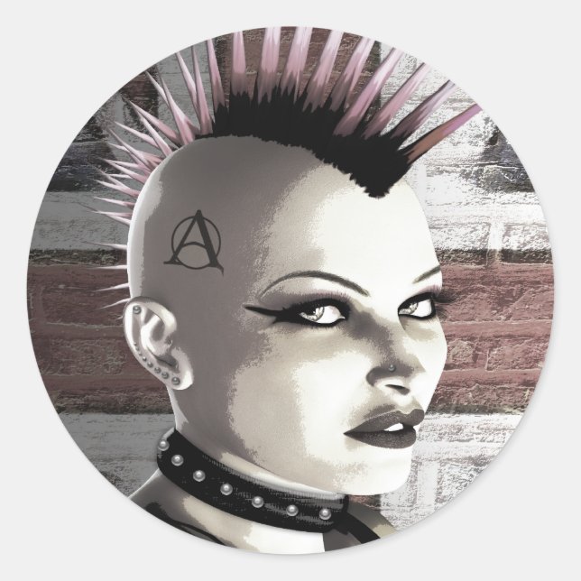 Retro British Punk Girl Stickers (Front)