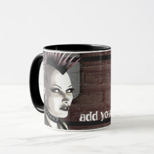 Retro British Punk Personalized Mugs