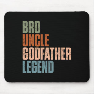 Retro Bro Uncle Godfather Legend Funny Uncles Fath Mouse Pad