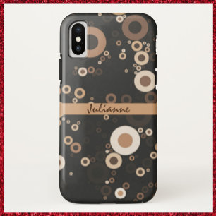 Retro Brown and Beige Circle Pattern  Case-Mate iPhone Case
