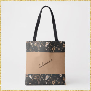 Retro Brown and Beige Circle Pattern  Tote Bag