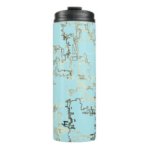 Retro Brown and Blue Cool Pattern Thermal Tumbler