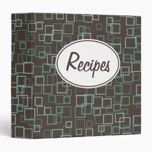 Retro Brown Aqua Recipe Binder