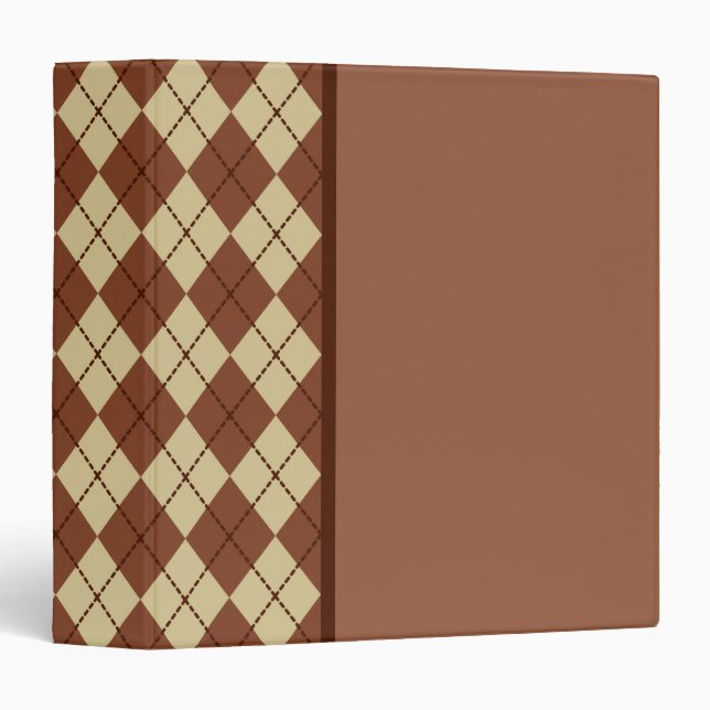 Retro Brown Argyle Binder Gift (Front/Spine)