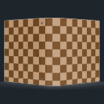 Retro Brown Checks Chequerboard Pattern  Binder<br><div class="desc">Cool fresh chequered pattern design,  modern interior design decor for home,  living room,  nursery room,  kids room. Chequered colourful curtains,  rug,  phone case. Chequered 70s and 60s trend design idea. Brown checkers gifts.</div>