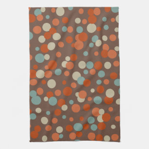 Retro Brown Dots Kitchen Towel
