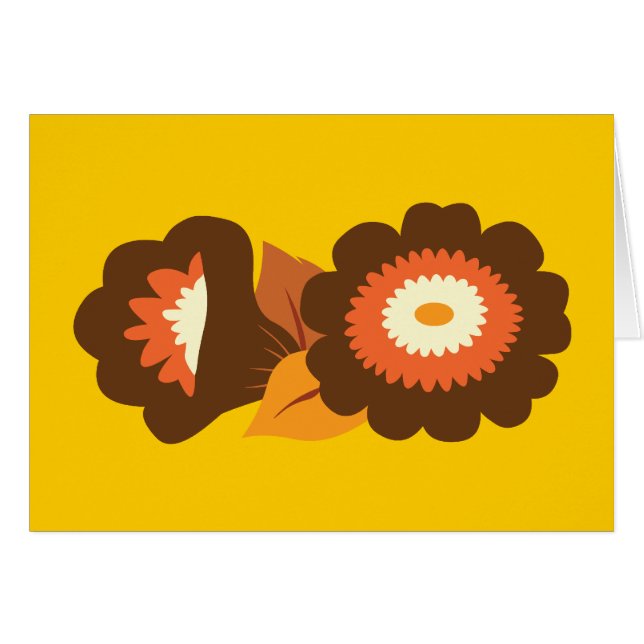 Retro Brown Flowers (Front Horizontal)