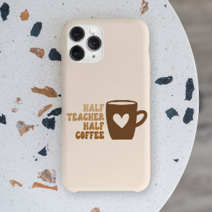 Retro Brown Funny Half Teacher Half Coffee iPhone 13 Pro Max Case