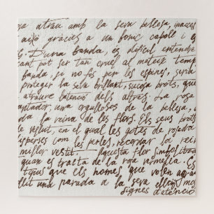 Retro Brown Ink Manuscript Texture Jigsaw Puzzle
