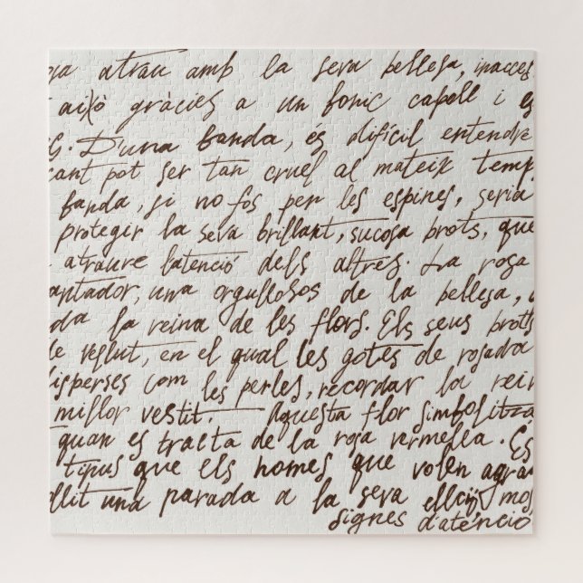 Retro Brown Ink Manuscript Texture Jigsaw Puzzle (Vertical)