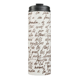 Retro Brown Ink Manuscript Texture Thermal Tumbler