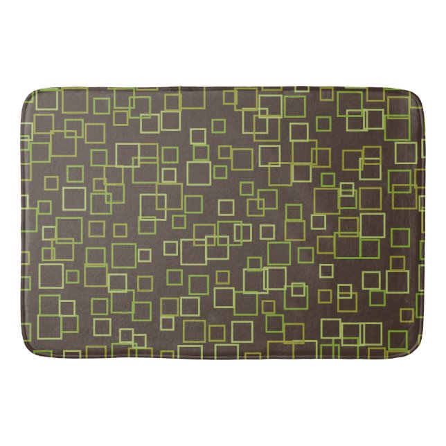 Retro Brown Lime Bathroom Bath Mat Rug (Front)