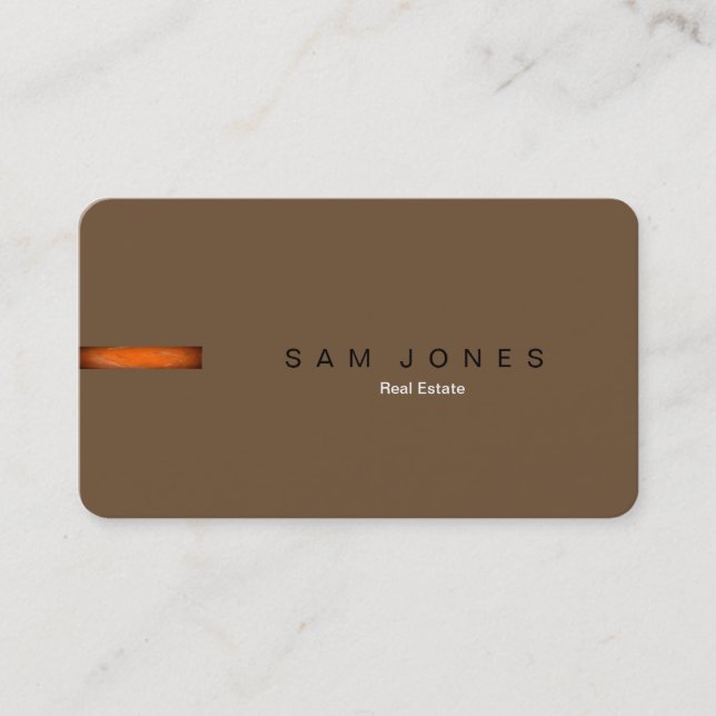 Retro Brown Orange Business Card (Front)