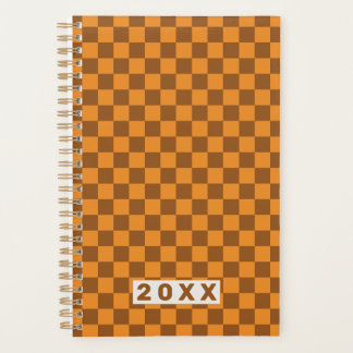 Retro Brown Orange Checkerboard 2026