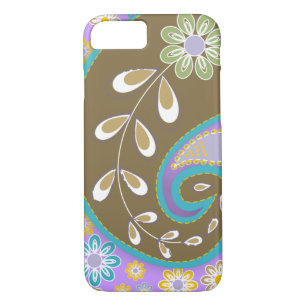 Retro brown paisley motif custom iPhone 8/7 case