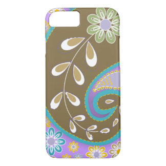 Retro brown paisley motif custom iPhone 8/7 case