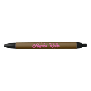  Retro Brown Pink Typography Stars Black Ink Pen