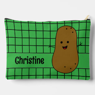 Retro, Brown Potato, Green Custom Accessory Pouch