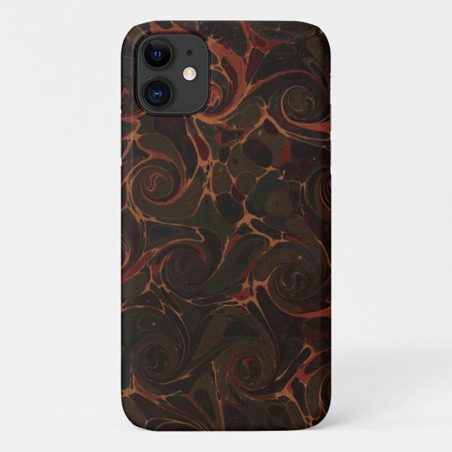 Retro Brown Swirls Case-Mate iPhone Case (Back)