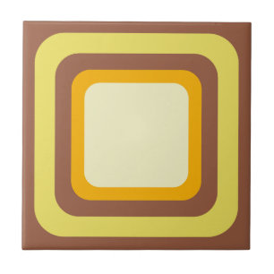 Retro Brown Yellow Orange Beige Tile