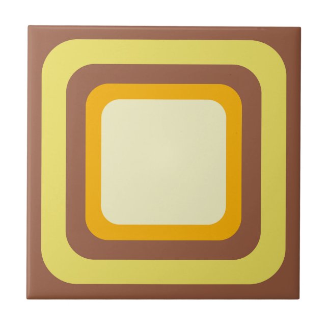 Retro Brown Yellow Orange Beige Tile (Front)